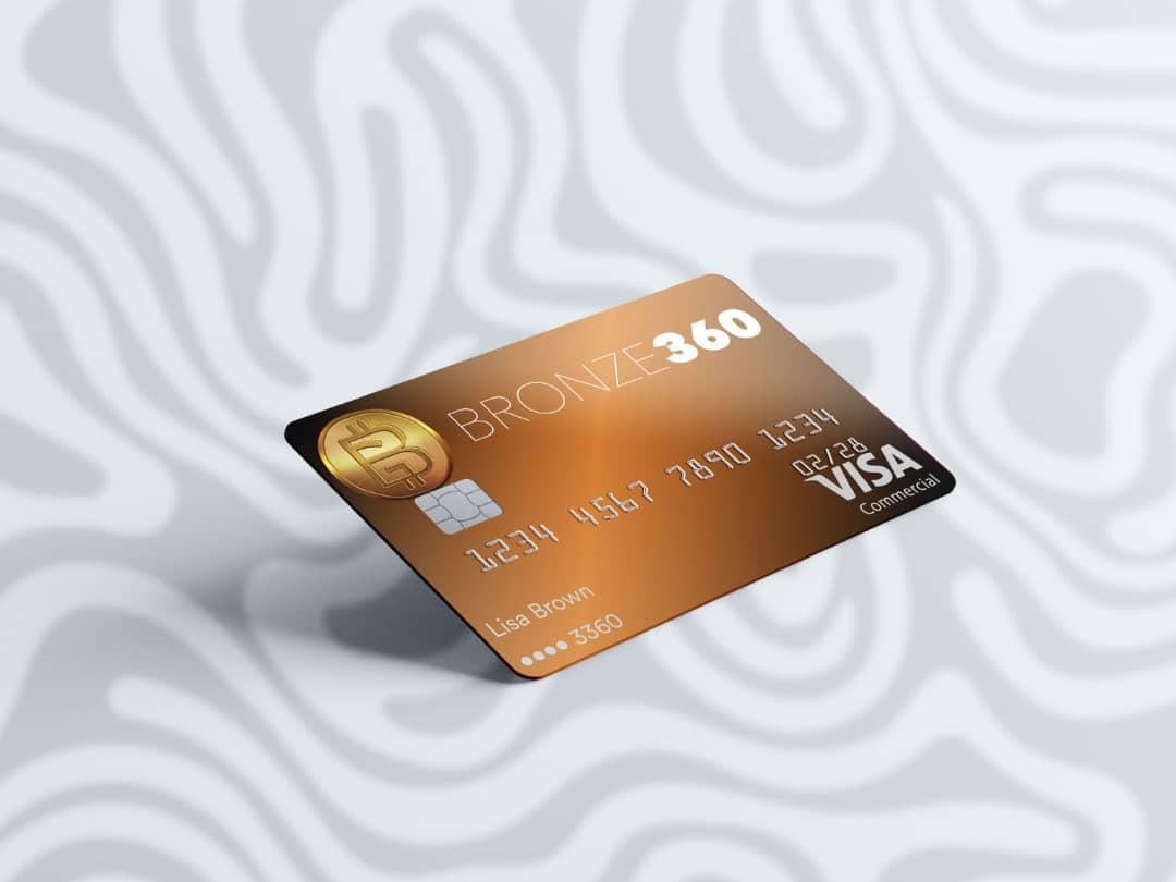Bronze360 Visa Debit Card with bronze gradient design